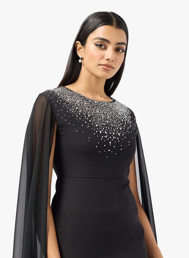 Khizana  Embellished Shift Dress With Trail for Women | Best Price UAE